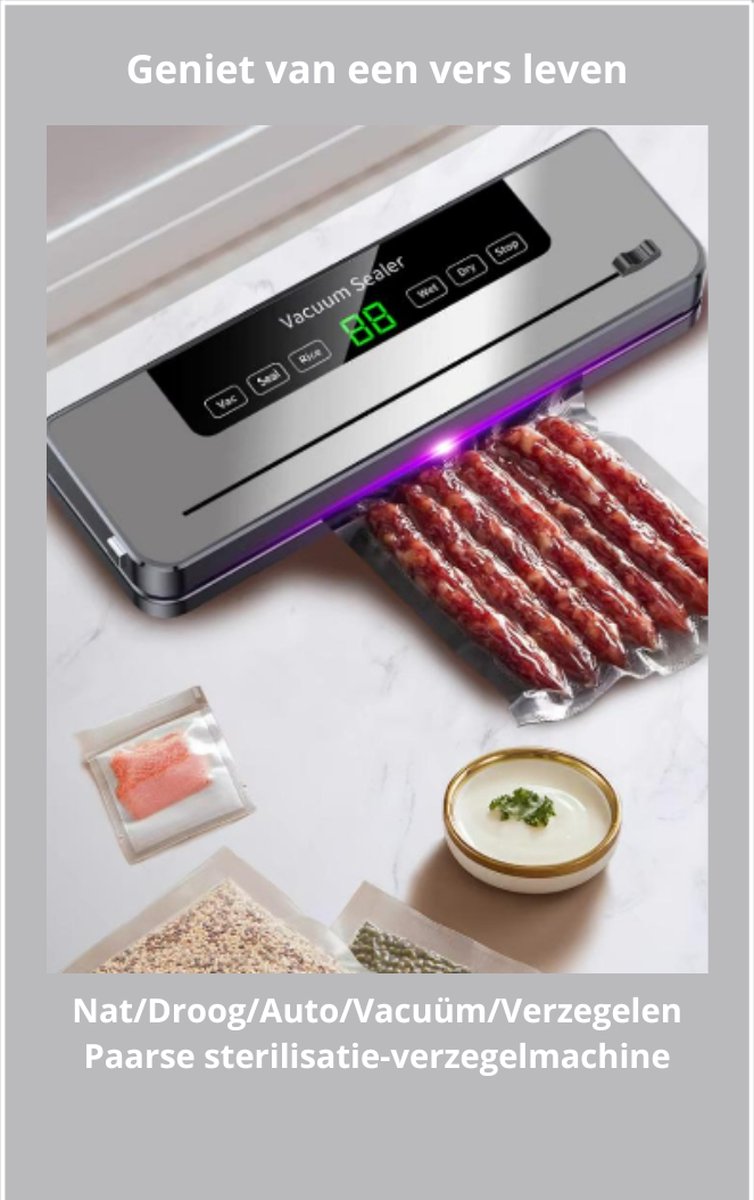 Vacumeermachine - Vacuüm Sealer - Foodsaver - Vacuümmachine met Slangaansluiting - Inclusief Vacuümzakken
