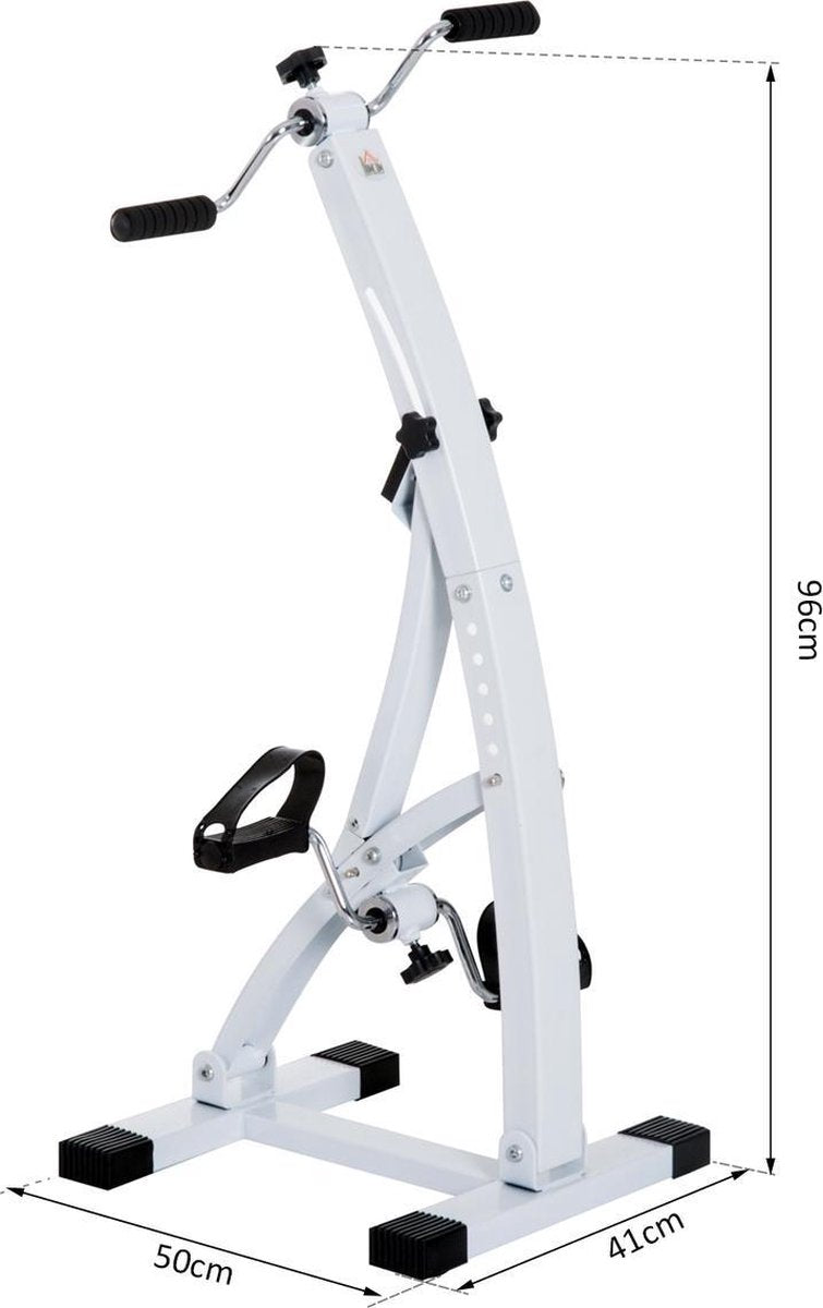 Hometrainer senioren - Fietstrainer - Fitness - Wit - 41 x 50 x 96 cm