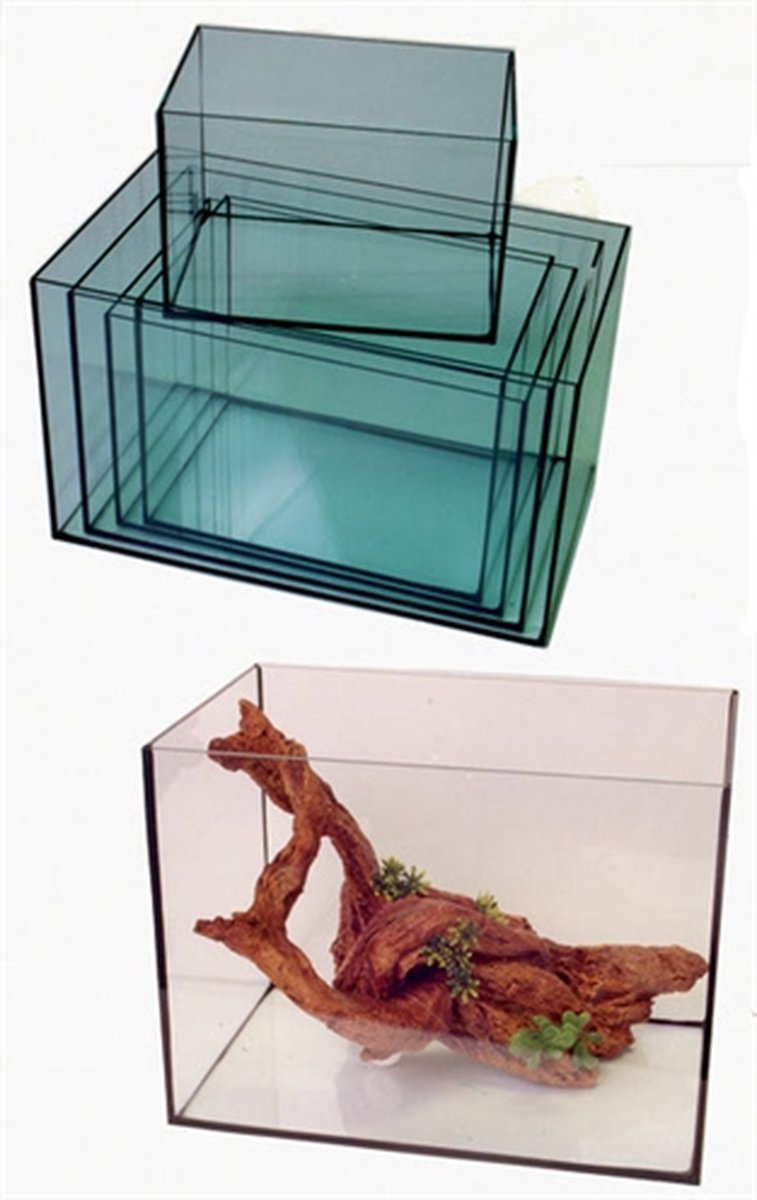 Glazen Aquarium - Aquarium - Gelijmd - Zwart - 50x30x30cm