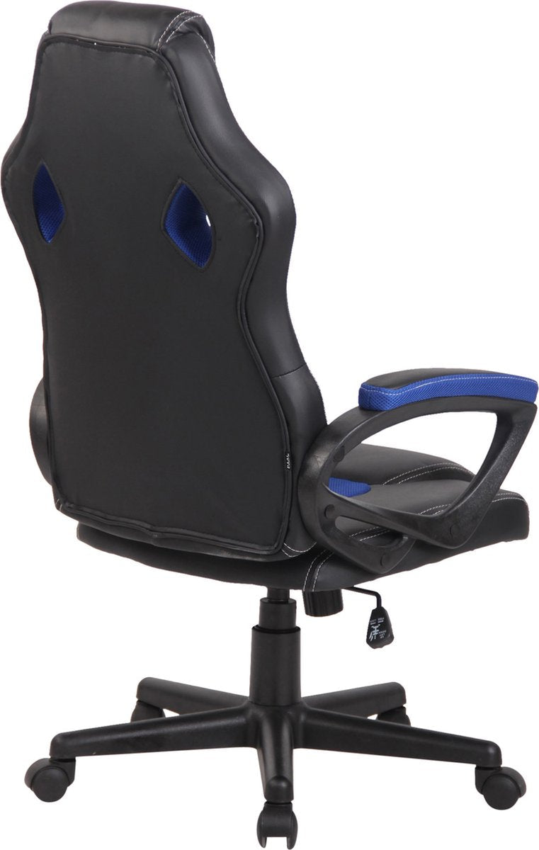 CLP Fire Bureaustoel Kunstleer | Kantoorstoel met Zithoogte: 49 -59 cm blauw