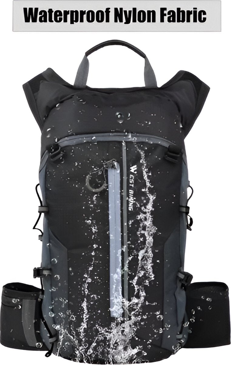 E-Shop4u® - Fietsrugzak 16L - Opvouwbaar - Waterzak 2L - Oranje - Outdoor Sport - Mannen & Vrouwen