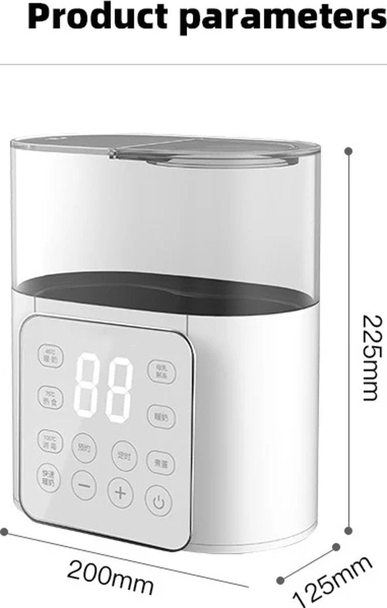 Flessenwarmer - Multifunctioneel - Babyaccessoires - Voedselverwarmer - Melkverwarmer - Sterilisator - Met Nauwkeurige Temperatuurregeling - 220v - Ook Geschikt Voor Grotere Flessen - Snel Op Temperatuur