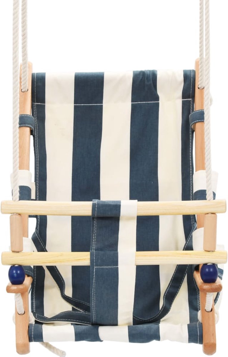 Baby Swing with Harness Wood Blue - Outdoor Baby Swing - Garden Baby Swing - Toddler Swing - Children's Swing - Swing Seat