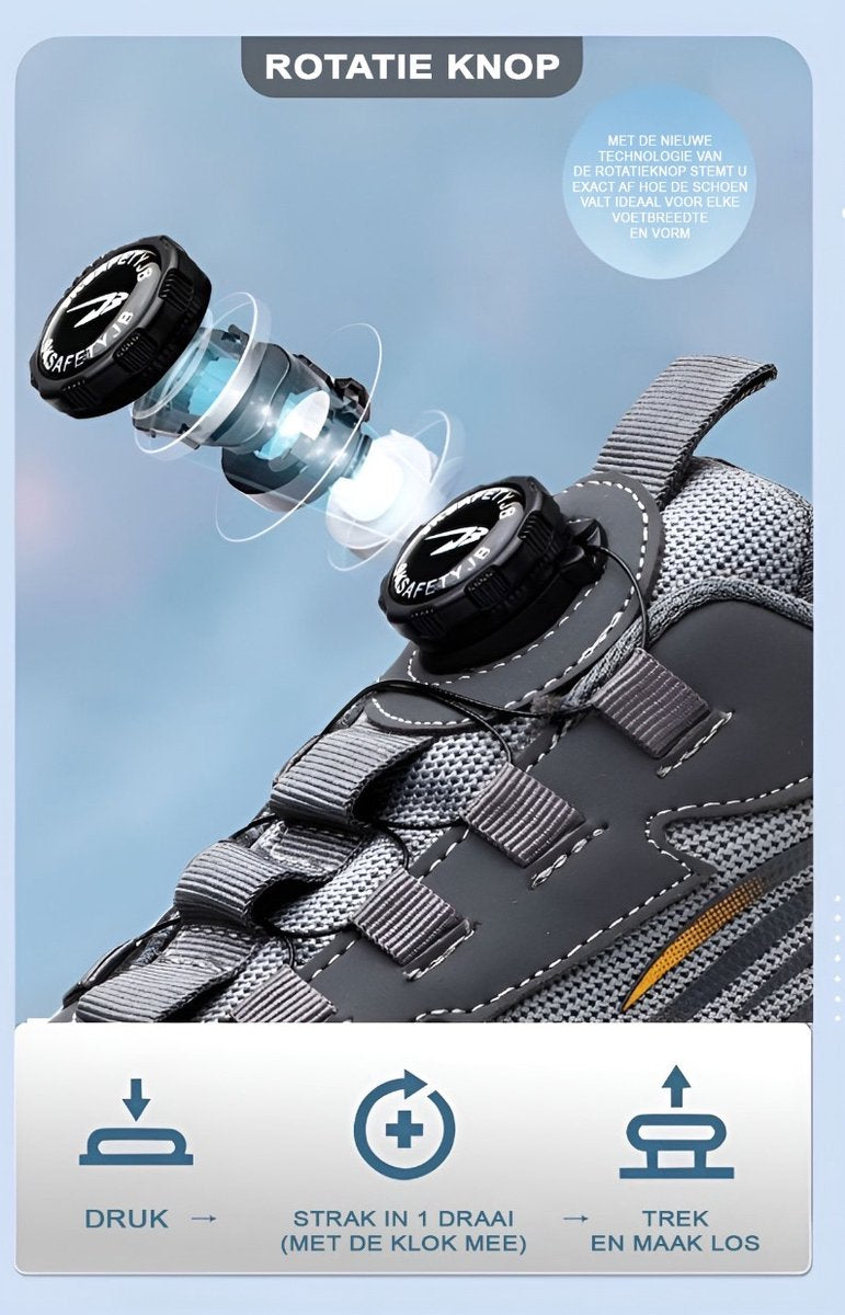 Safety Shoes - Work Shoes for Women and Men - Steel Toe - Sneaker - Non-slip - Unisex - Breathable and light design - Size 38