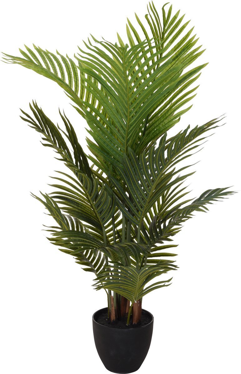 1x Green artificial Areca palm plant in pot 94 cm - Home decoration/accessories - Artificial plants - Fake plants - Houseplants - Palm trees - Areca palms for indoors