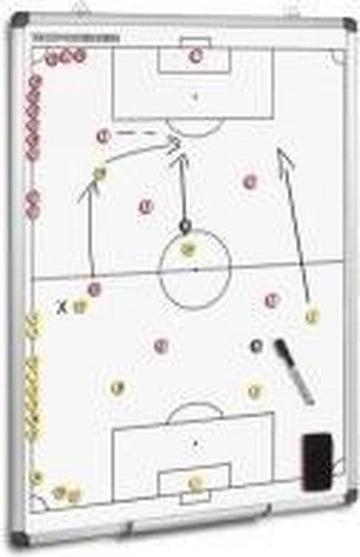 Coachbord voetbal - Tactiekbord - 120cm x 90cm - Met 2 sets genummerde magneten