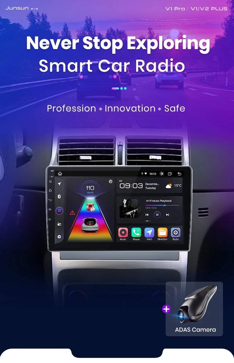 Autoradio - Android Carplay - Bluetooth Radio - Peugeot 307