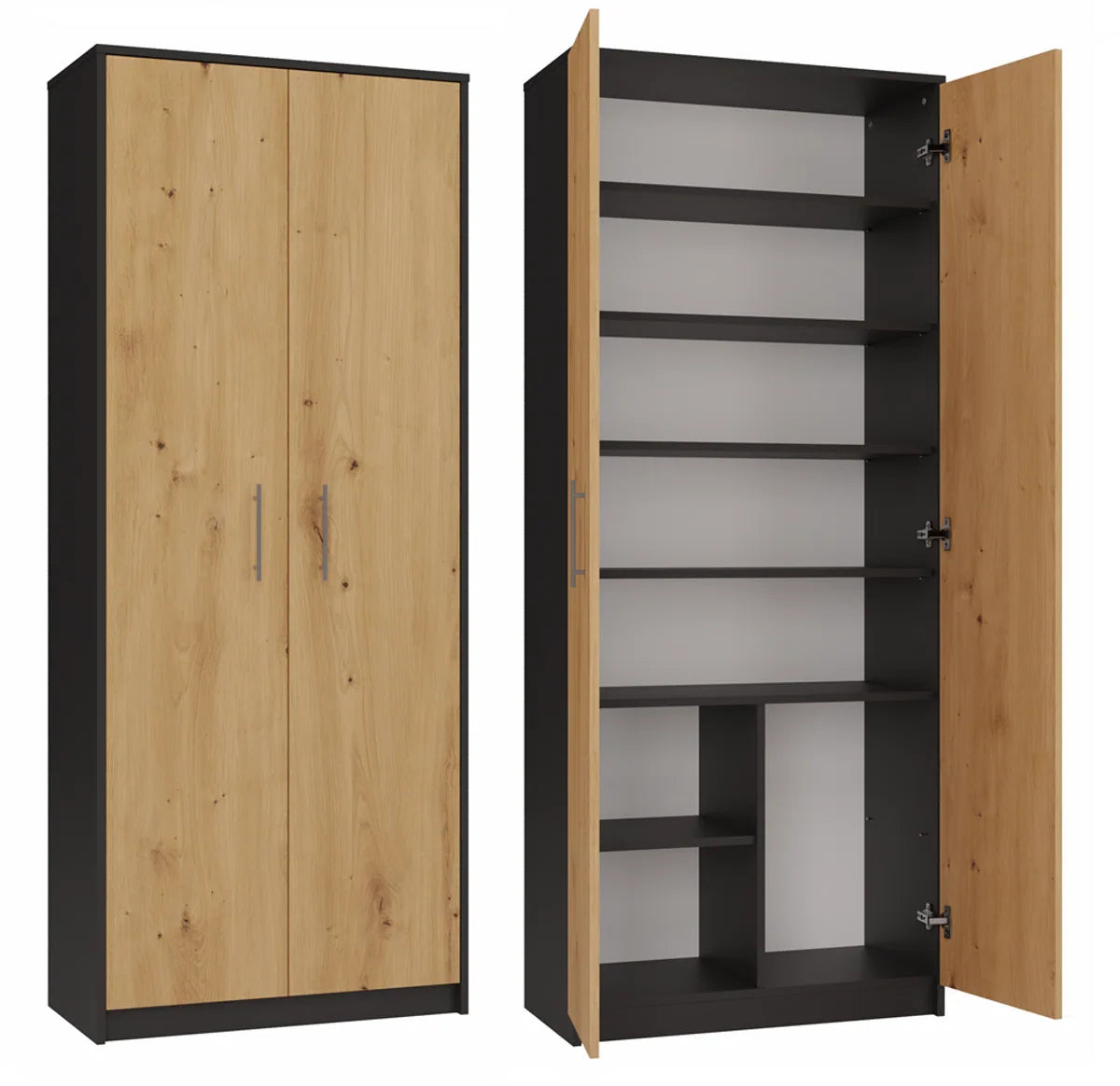 Office cabinet anthracite oak color