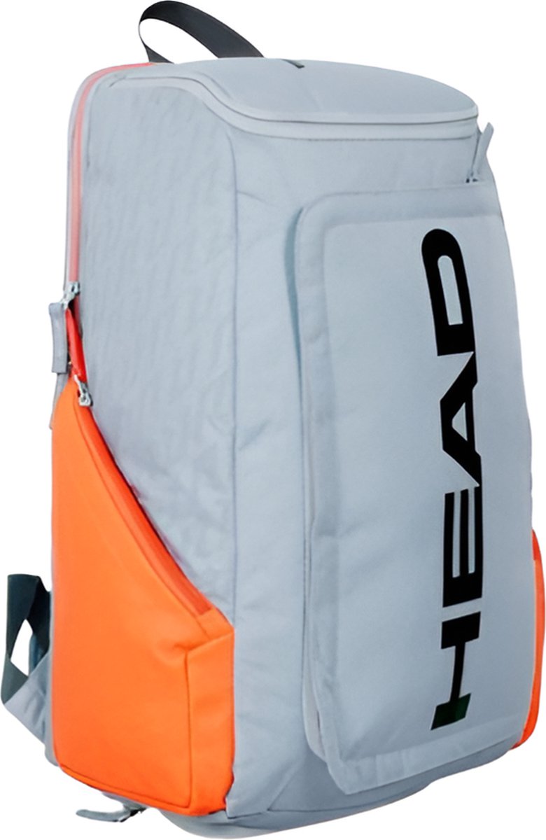 E-Shop4u - Tennistas - Tennis Schoudertas - 2 Rackets + Schoenen + Accessoires - Polyester - Grijs/Oranje - Outdoor Fitness Badminton Rugzak - Squash-Tennis-Badminton-Pickleball-Padel