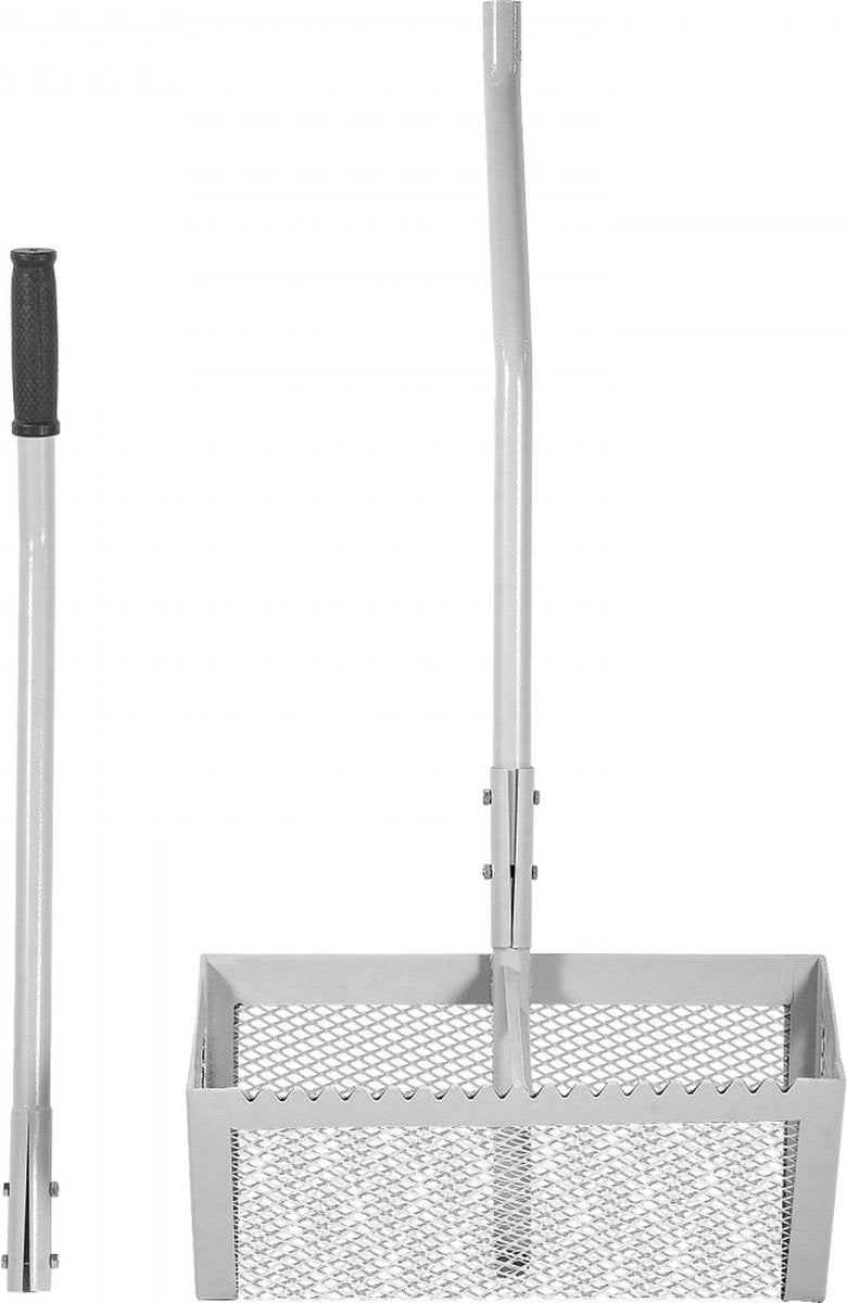 Zandhark 130x40x25cm Onkruidhark Strandhark Algen Aluminium Roestvrij Staal Zwembadhark Onkruidverzamelaar Zeef Waterplanten Puin Dode Bladeren voor Het Schoonmaken Van Meervijver Zwembad