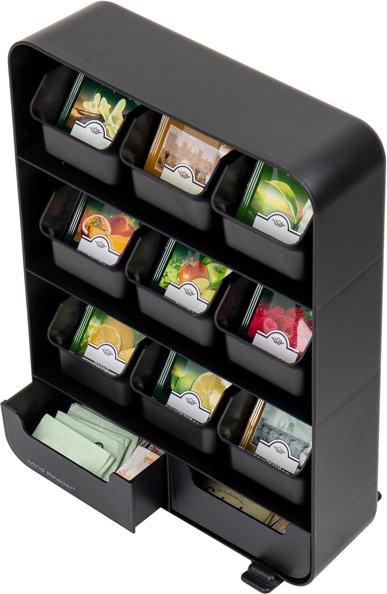 "Baggy" theezakjeshouder en kruidenorganizer, zwart, 180 theezakjes - zwart