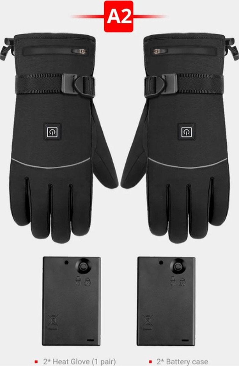 Waterdichte Verwarmde Motorhandschoenen – Werkt op Batterijen, Compatibel met Touchscreen, Ideaal voor Winterse Motorritten, Racing en Rijden – Handverwarmers voor Comfort en Bescherming