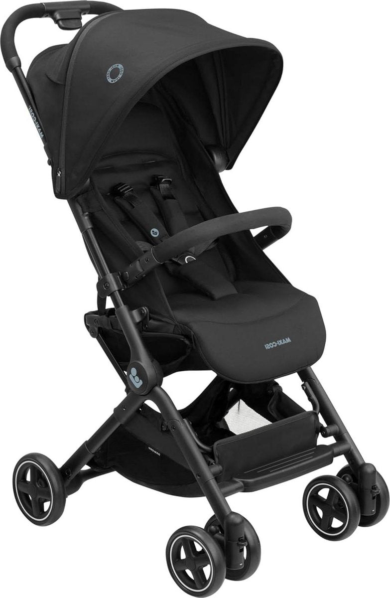 Lara² Kinderwagen 0-4 jaar 0-22 kg Baby Wandelwagen - Lichte & Compacte Kinderwagen - 3 Ligstanden Vlakke Ligstand - Automatisch Inklapbaar - Schouderriem - Essential Black - Comfortabele Kinderwagen Buggy inklapbaar vliegtuig