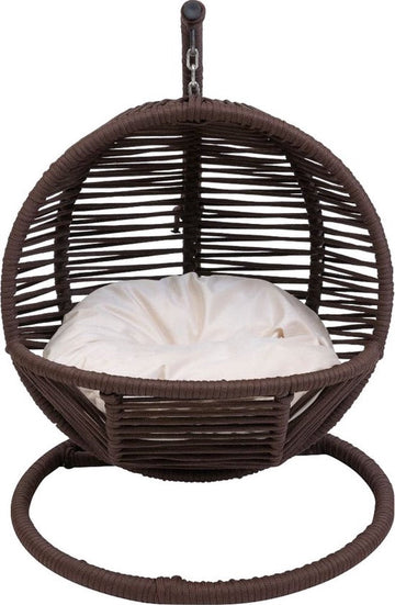 Bella Home Simba - Mini Hangstoel - Kat - Hond - Bruin - Creme kussen