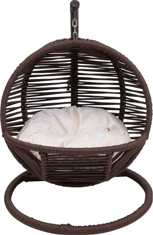 Bella Home Simba - Mini hangstoel - Kat - Hond - Bruin - Crème kussen