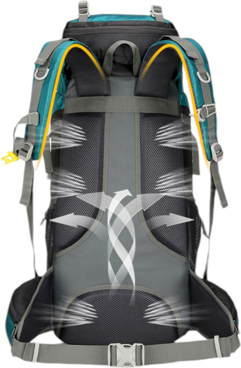 Backpack - Zwart - 79 x 33 x 23 cm - Rugzakorganizer - Met waterzak - Rugzak 75 liter - Rugzak heren - Rugzak dames - Backpack heren - Backpack dames