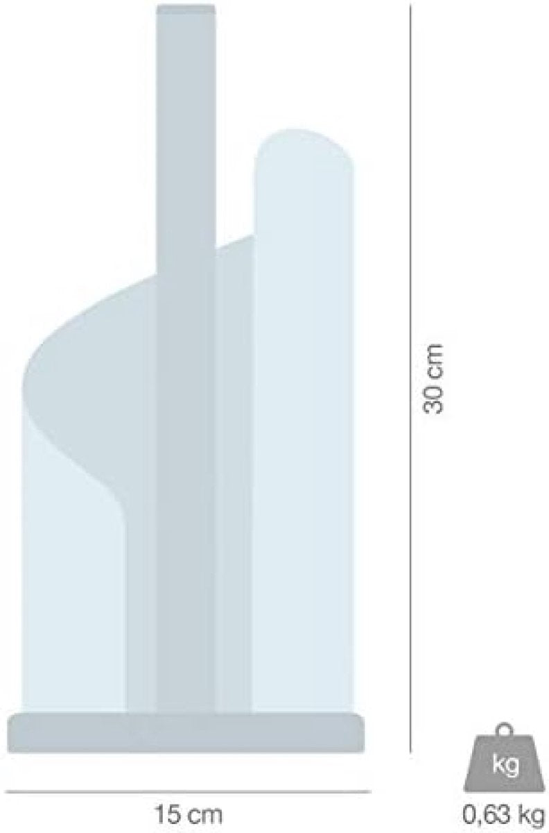 Keukenrolhouder roestvrij staal mat H 30 Ø 15 cm rolhouder papierrolhouder voor keukenrolhouder staand (zwart)