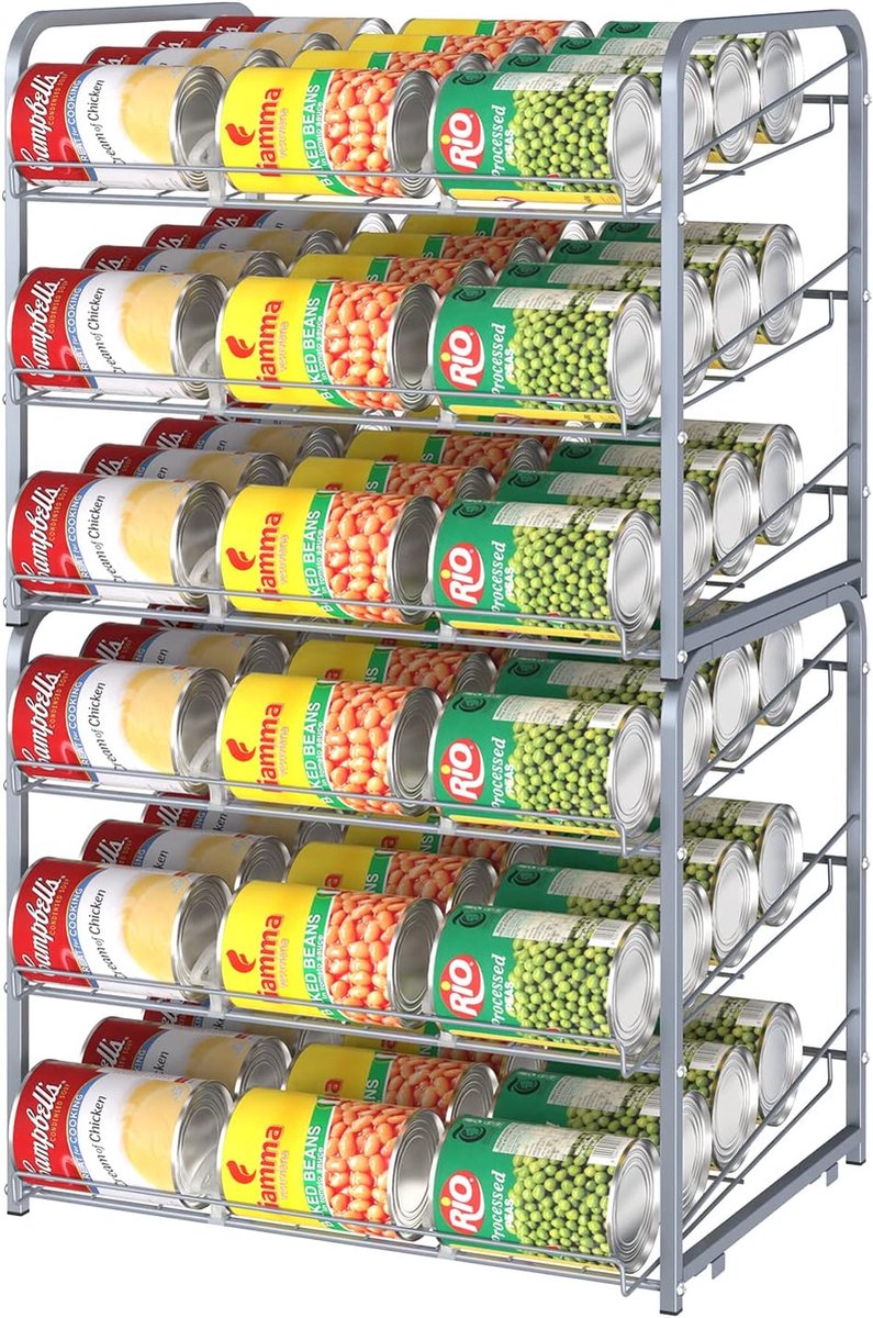 Blikjeshouder koelkast, blikjesdispenser koelkast organizer, blikjesrek organizer, set van 2 koelkast blikjesdispensers voor drankblikjes, bier, ingeblikt voedsel opslag blikjesrek met 3 niveaus,