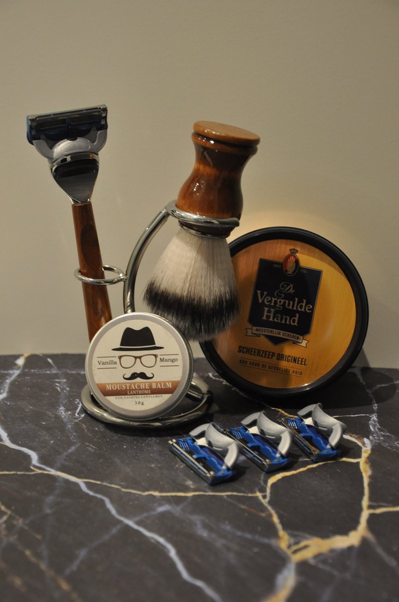 Bamboo shaving set deluxe - Razor blades - Gift for him