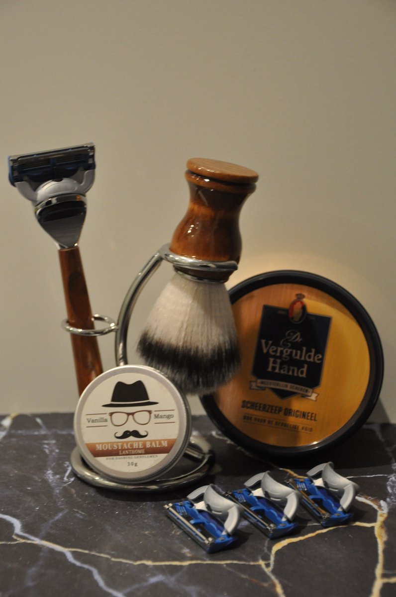 Bamboo shaving set deluxe - Razor blades - Gift for him