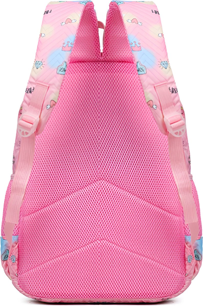 E-Shop4u - Schooltas - Nieuwe Schattige Aardbei Rugzak-Hoogwaardig Nylon-Geschikt voor 16 inch laptops-Schattig Roze-Duurzaam en Waterafstotend