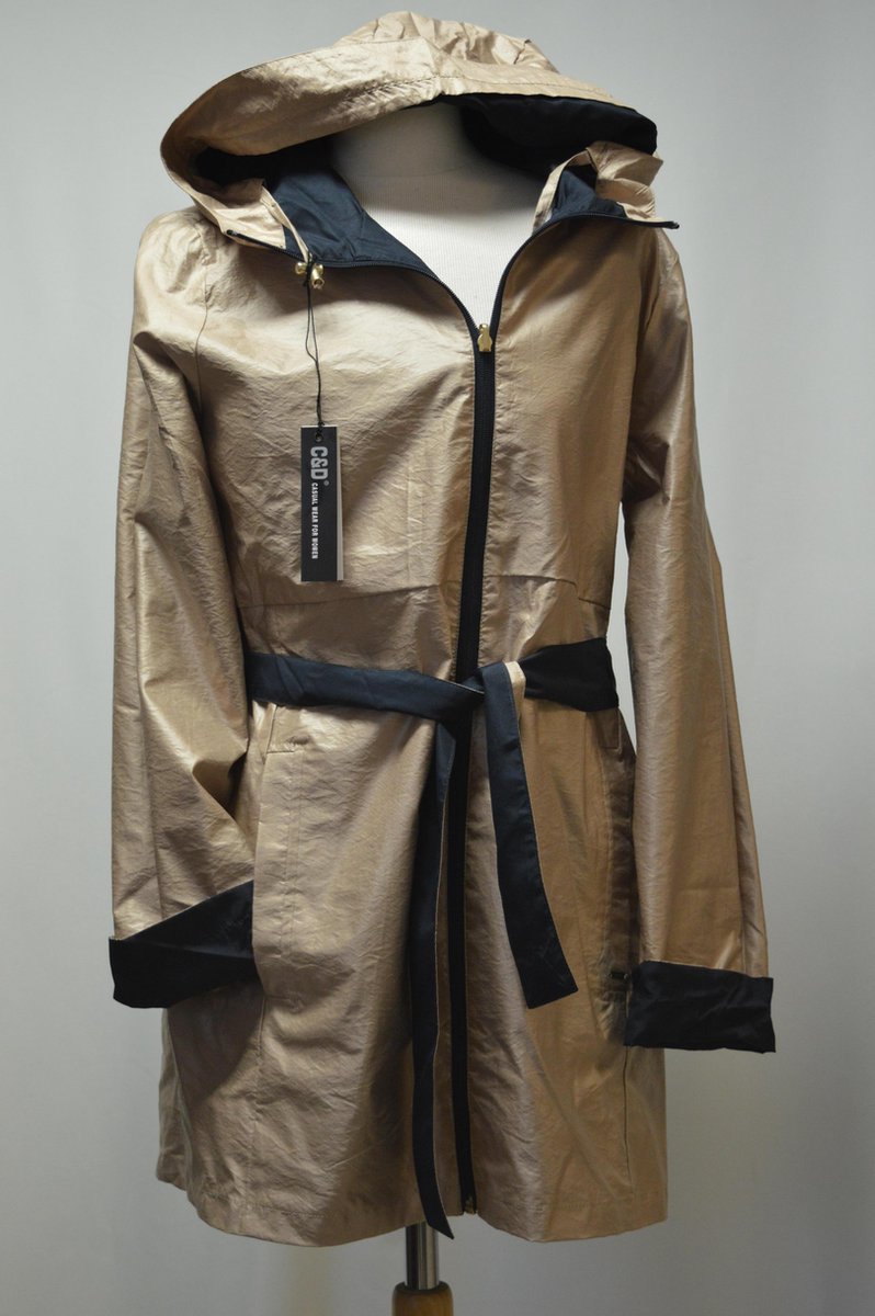 C&D casual wear - REVERSIBLE RAINCOAT - BILBAO NAVY/GOLD maat 34