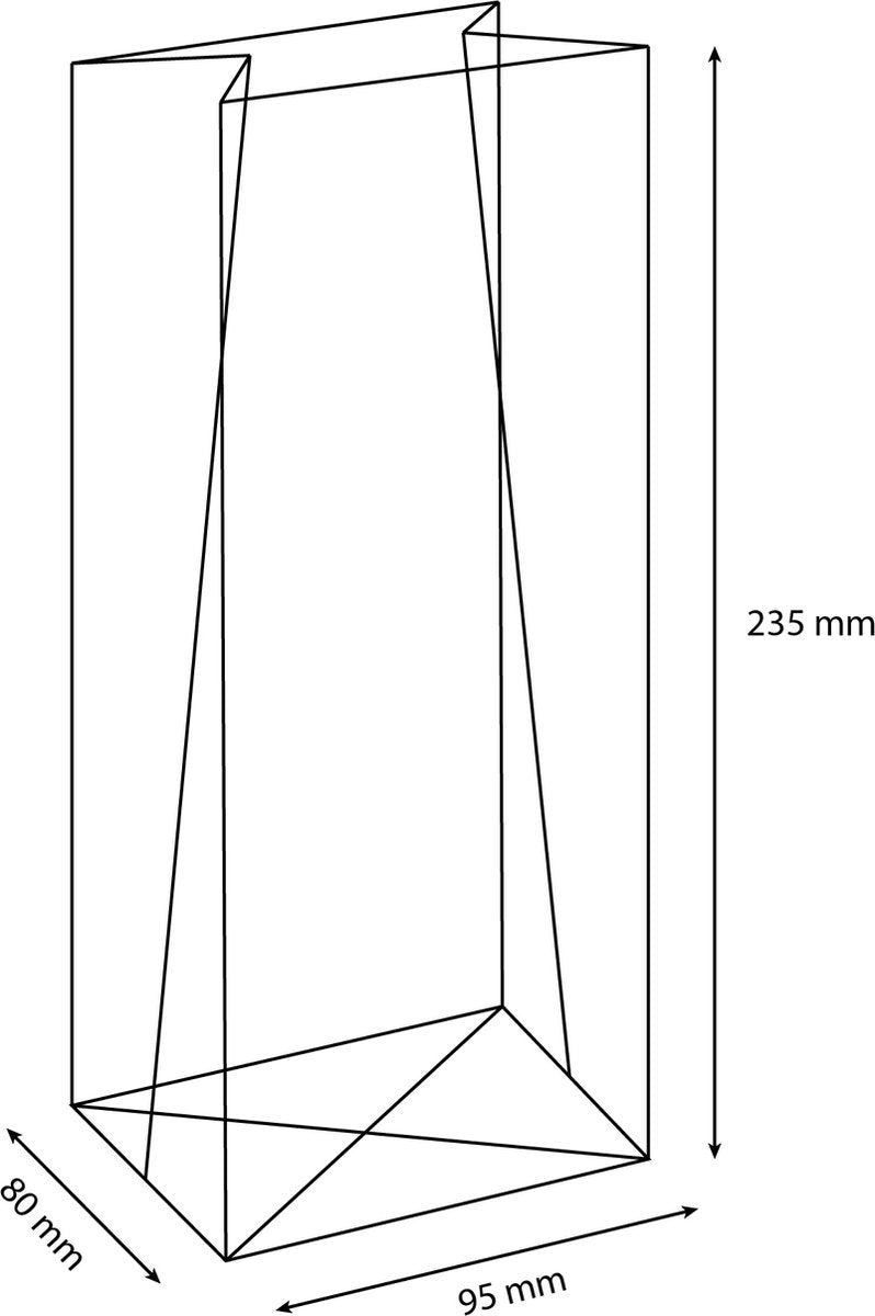 Block bottom bag - treat bag - packaging bag - transparent cellophane bag 95 x 80 + 235 mm - Per 300 pieces