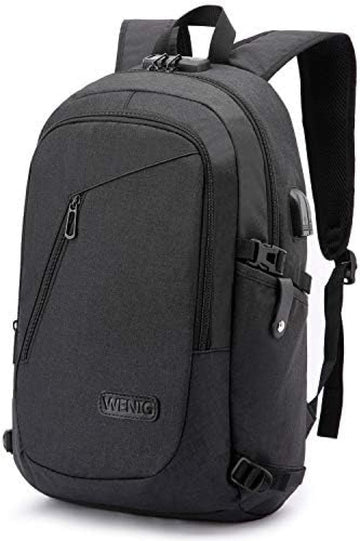 Laptop Rugzak, Zakenreizen Anti-diefstal Rugzak voor Mannen Vrouwen met USB-poort Oplaadvergrendeling, Slank Duurzaam Waterbestendig College School Boekentas Computertas Geschikt voor 15,6 inch laptop Notebook