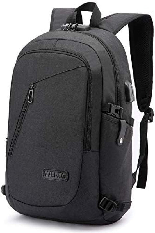 Laptop Rugzak, Zakelijke Anti-diefstal Rugzak voor Mannen Vrouwen met USB-oplaadpoort en Slot, Slanke Duurzame Waterbestendige Schooltas Computertas Geschikt voor 15,6 inch laptop Notebook