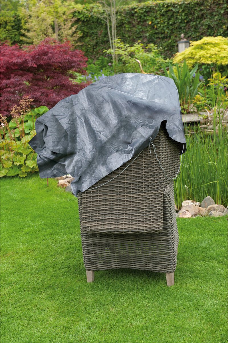 2x Grey cover/protective cover stacked chairs 140 x 75 x 70 cm - Covers/protective covers - Garden furniture cover - Garden furniture protection