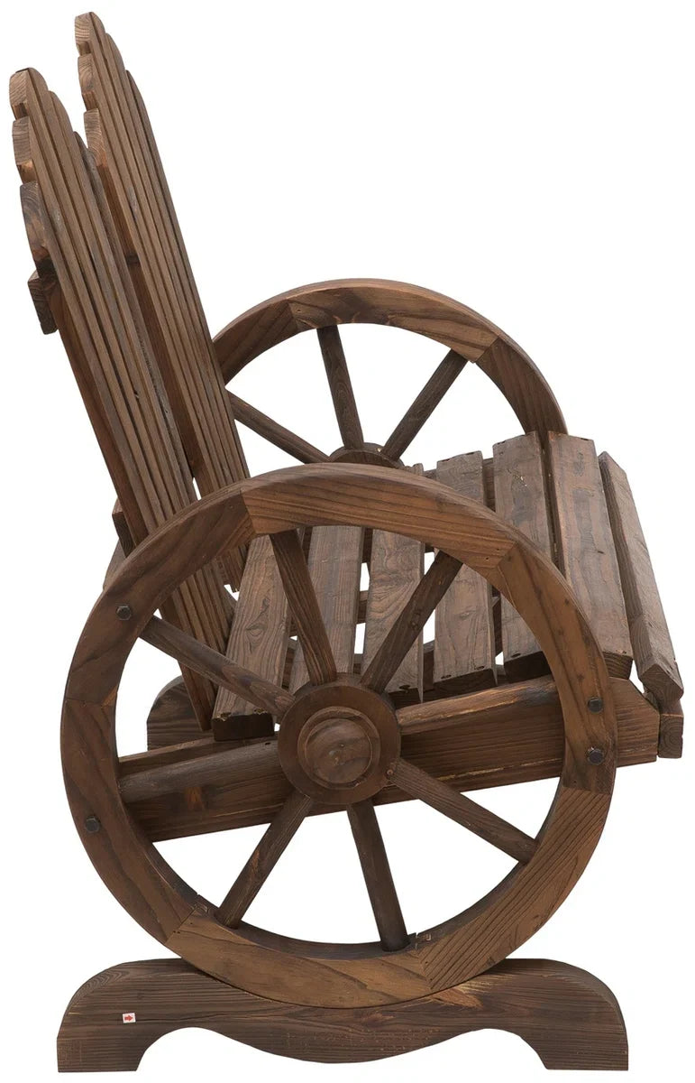 Houten tuinbank - Tuinmeubilair - Bankje - Donkerbruin - Tuinmeubelen - Tuintje - L108 x B66 x H95 cm