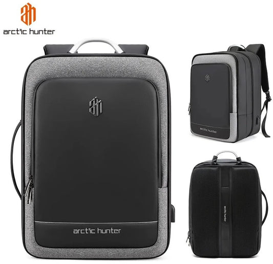Arctic Hunter Rugzak - Laptop Rugtas - Laptoptas - Aktetas - 17 Inch - Waterafstotend - Zwart - USB