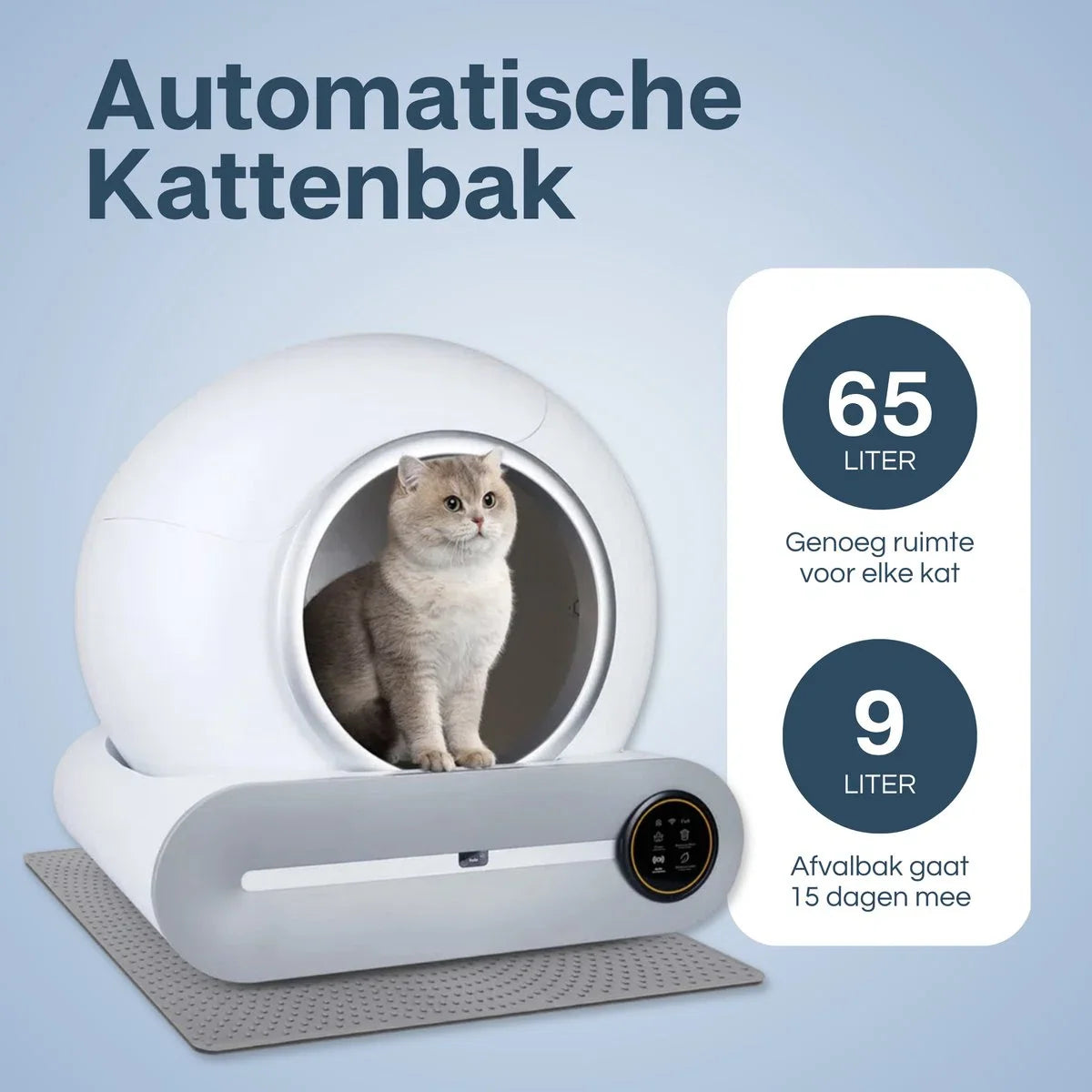 Self-Cleaning Litter Box XXL - 65L - Automatic - Electric Litter Box - Incl. App - White