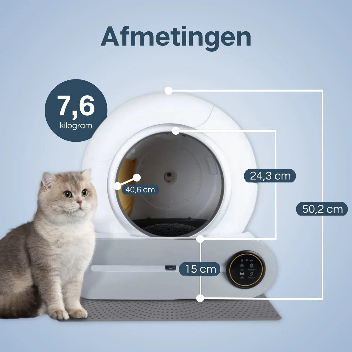 Self-Cleaning Litter Box XXL - 65L - Automatic - Electric Litter Box - Incl. App - White