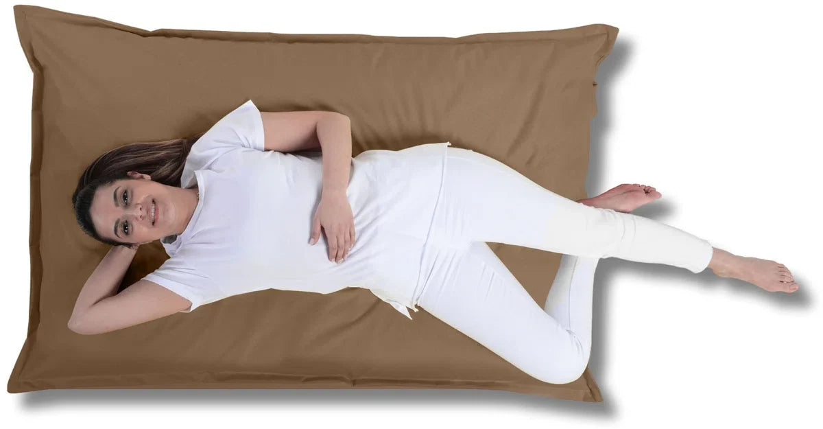 Large Pillow Bean Bag, Seat Cushion 100x150, Fatboy, Adults & Children, Indoor Outdoor-Mocha Brown