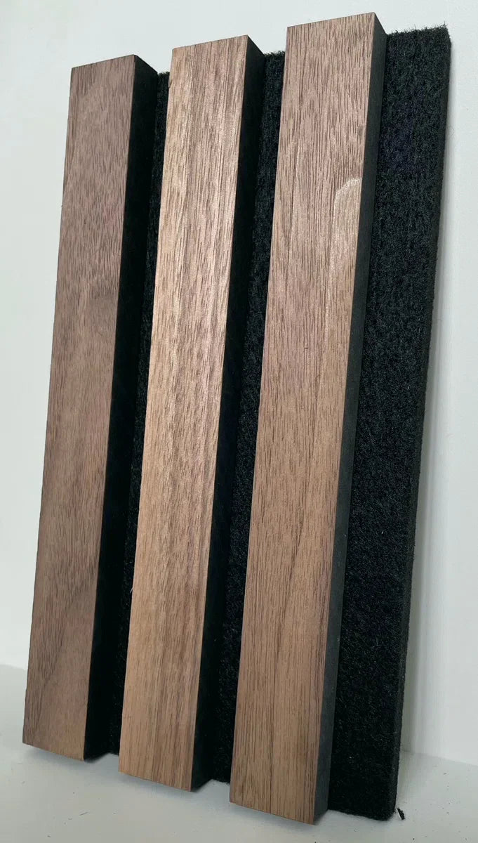 Walnut / Walnut wood veneer - Acoustic Wooden Wall Panel - size 240 x 60cm.WallingtonNL __________ | Real Wood | Wooden slats | Akupanel | Wall decoration | 3D Wall panels | Wall decoration | Slatted walls | Wood panels | __________