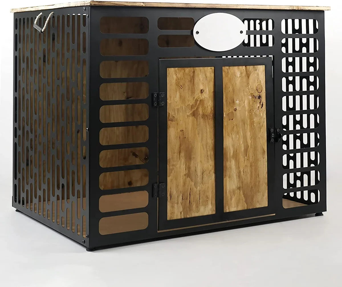 Dog crate - Dog kennel - Wooden dog crate - Indoor dog houses - Black - SMALL - 62x50x47 cm