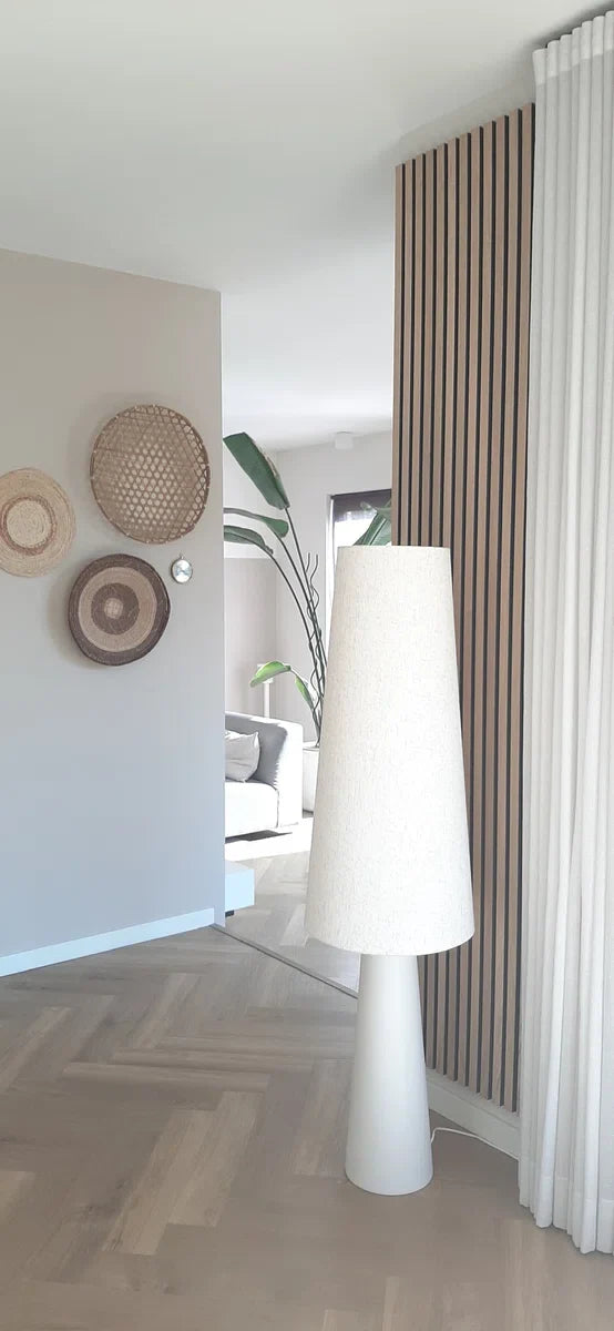 Eiken houtfineer Naturel Promo - Akoestisch Houten Wandpaneel - 240 x 60 cm | Echt Hout | Houten latten | Akupanel | Wanddecoratie| 3D Wandpanelen | Muurdecoratie | Lattenwanden | Wood panels | Eikenhoutfineer