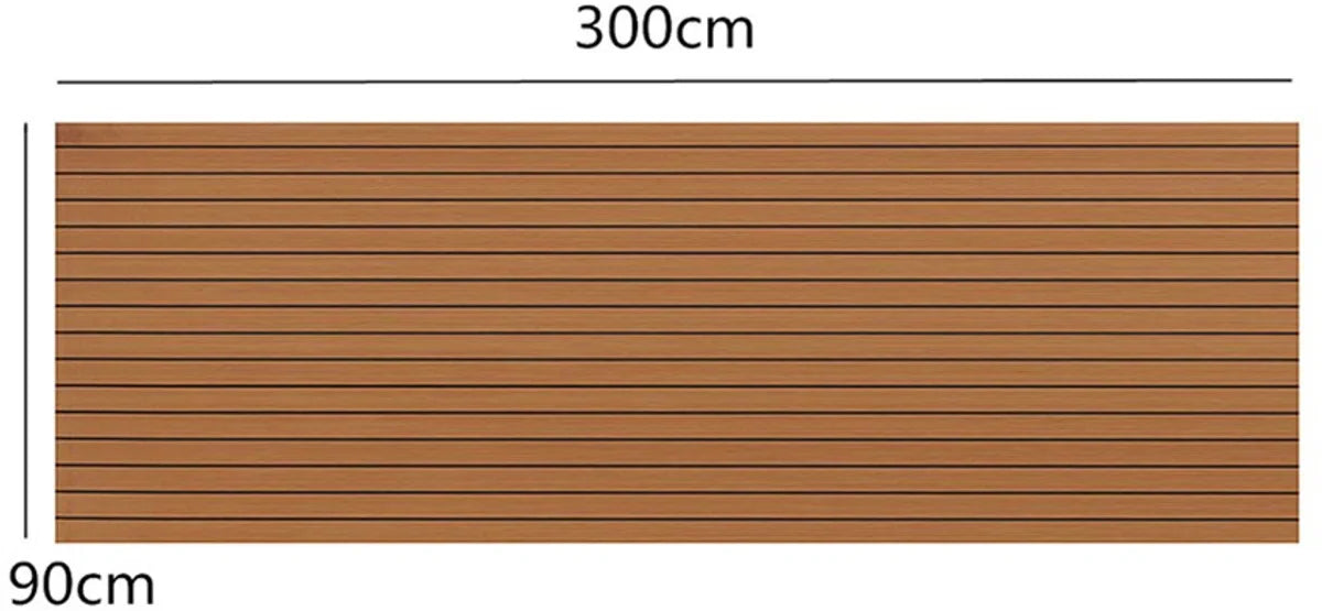 Decking Zelfklevende Bootmat - EVA Teak Foam Decking Mat - Teak Boten Vloerbedekking - Teakhouten Jachtvloeren - Teak Vloerbedekking Vloer - Wasbaar - 300x90x0.6cm - licht bruin
