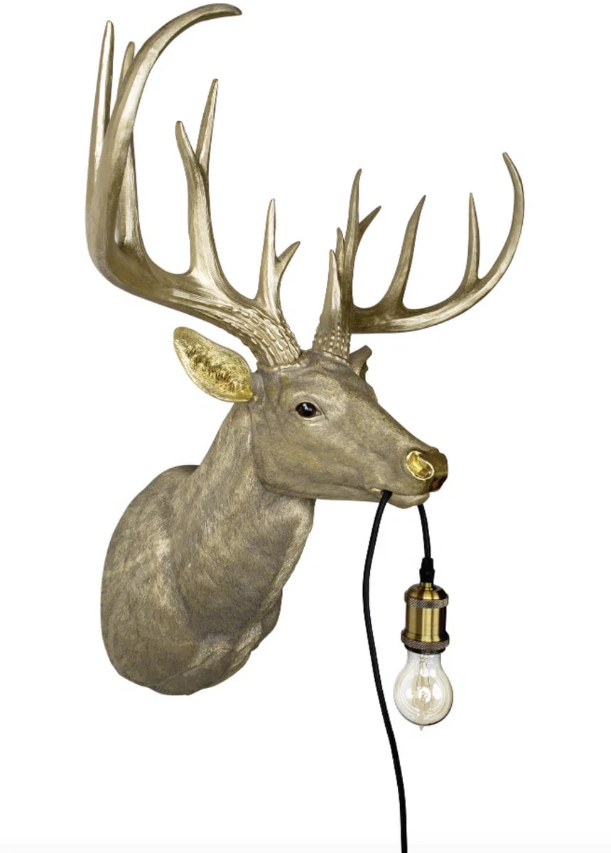 Wall light - Animal lamp Golden Deer XL