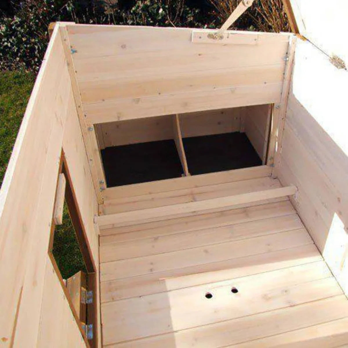 Chicken coop Animal Farm - White/Brown - 136 x 74.5 x 75 cm