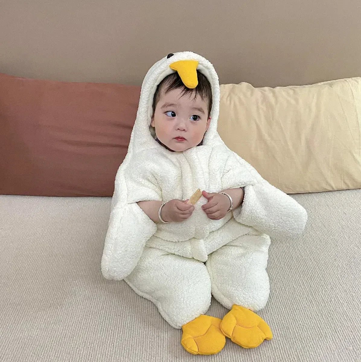 Newborn baby sleeping bag - Baby grow - From 60 to 90 CM - Baby gift - Duck - Baby clothes - Present - Warm - Good quality