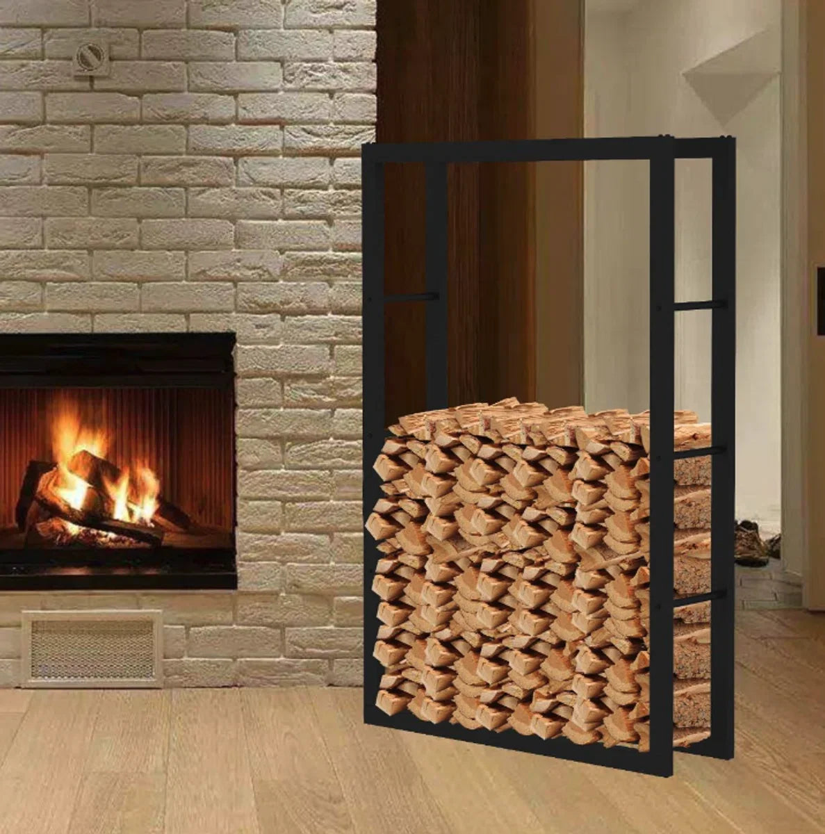 Haardhoutrek - Design Houtrek - Houtopslag 100x60x25 cm.
