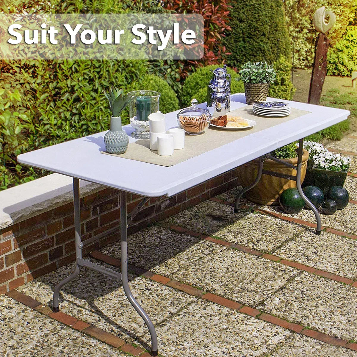 MaxxGarden Klaptafel - Inklapbare tafel - Opvouwbare Tuintafel - Weerbestendig - Inclusief handvat - 180x70x74