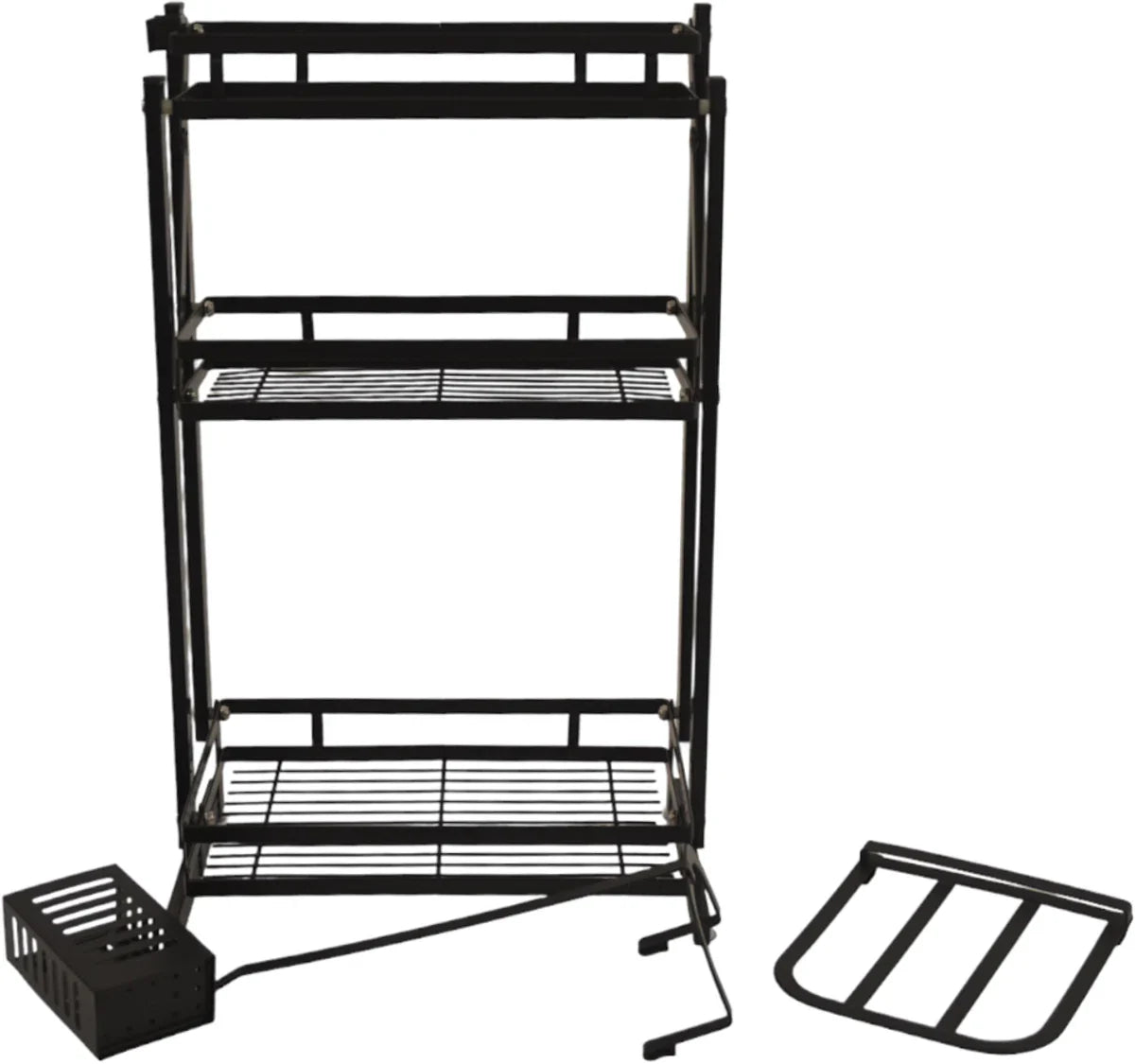 Countertop Organizer - Black - Foldable - Spice Rack for Herbs - Spice Rack - Standing Spice Rack - Kitchen Organizer - Storage for Kitchen Utensils