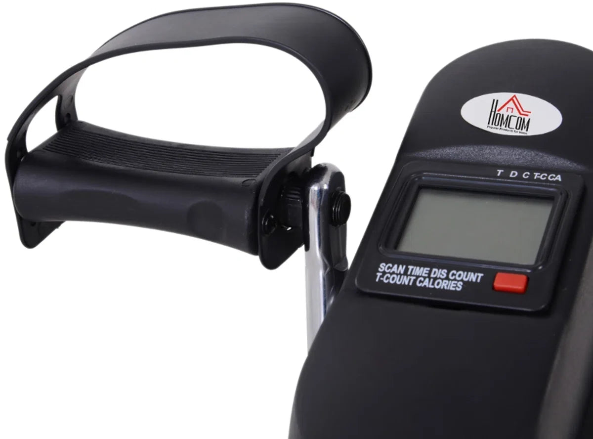 Hometrainer - Opvouwbaar - Minifiets - Fitnessapparaat - Fietstrainer met LCD-display - metaal - zwart 39 x 40 x 31 cm