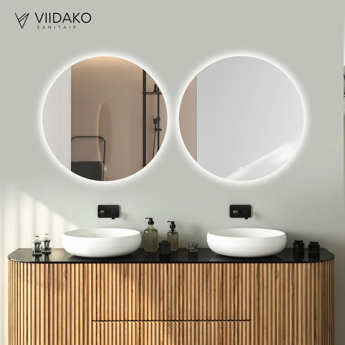 Viidako LED Spiegel - Condensvrij – dimbaar - 3 LED standen – Hip design – Krasbestendig – Duurzame kwaliteit – Eenvoudige Installatie
