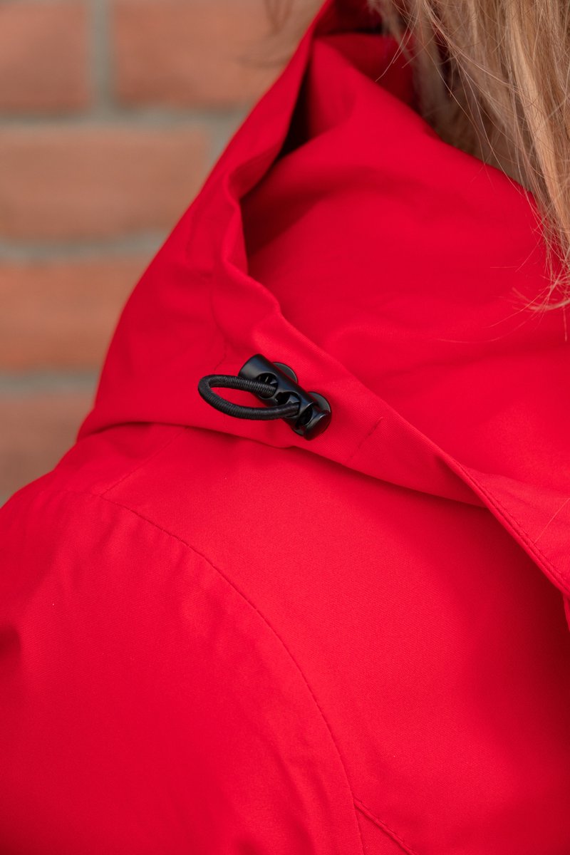 Lange dames tussenjas - Waterafstotend & getailleerd - Rood - Maat 42