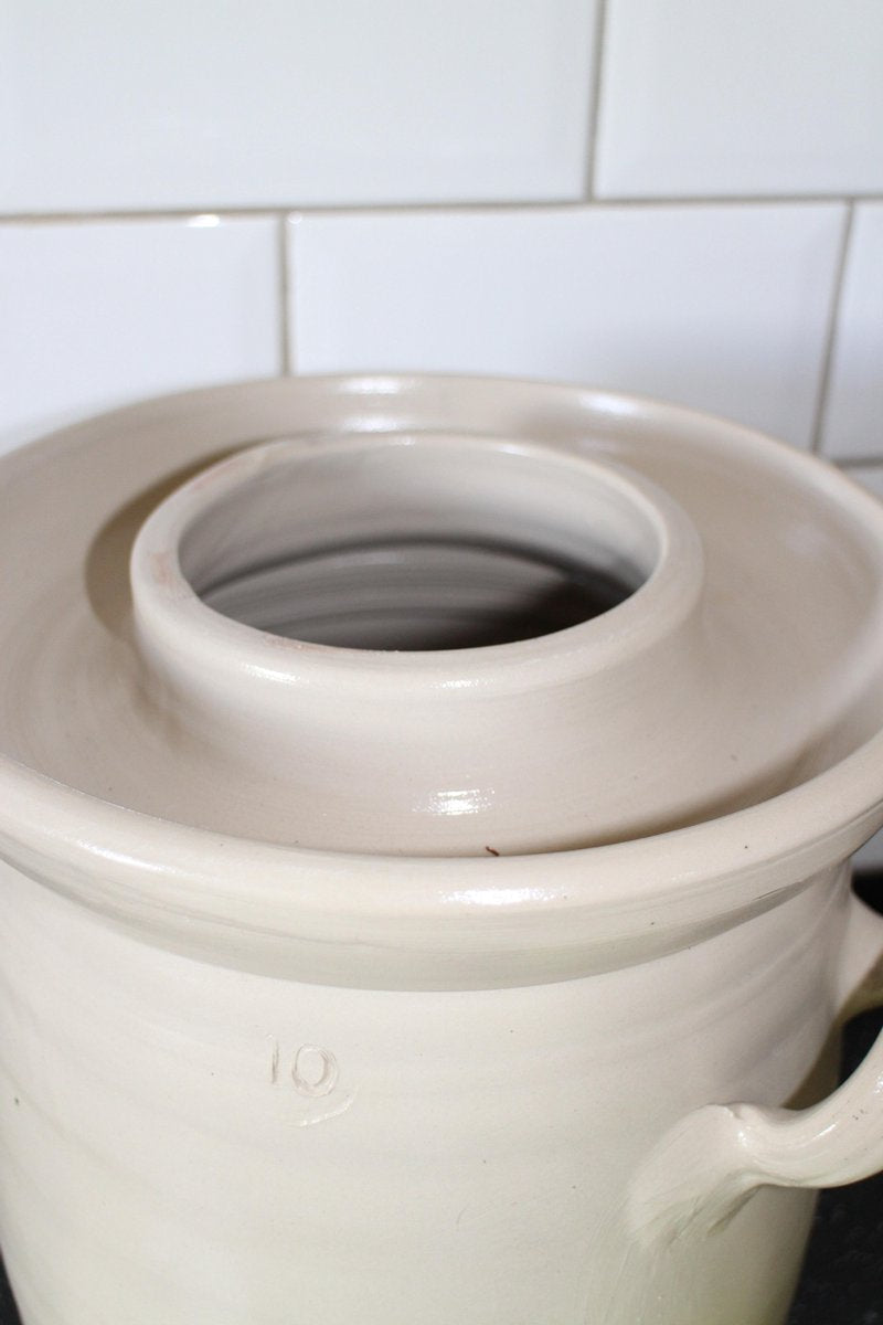 Sauerkrautpot - Fermentation pot - Sauerkraut barrel 6 liter (grey/classic) with 2 weighting stones