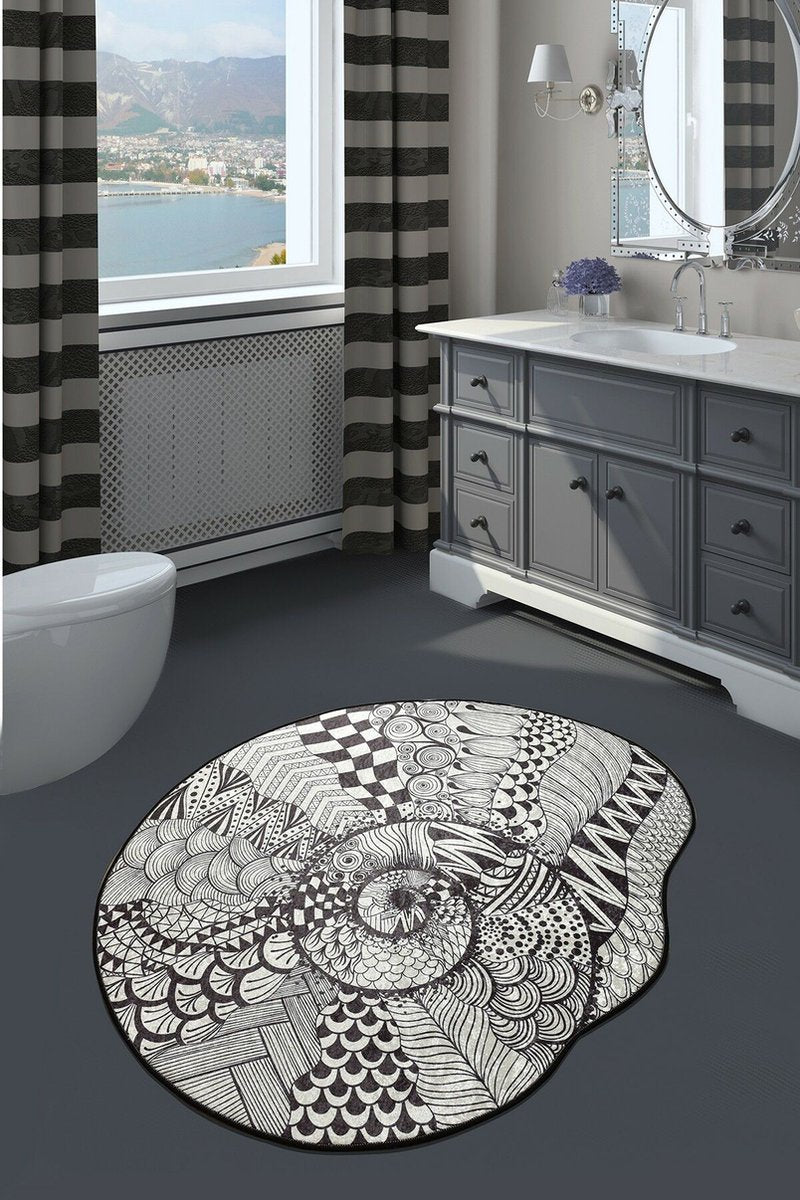 Asir Badmat 100% MICROPOLYAMIDE Anti-allergisch Stof- en Vlekafstotend Antislip Onderzijde Diameter: 140 cm 700 gr/m